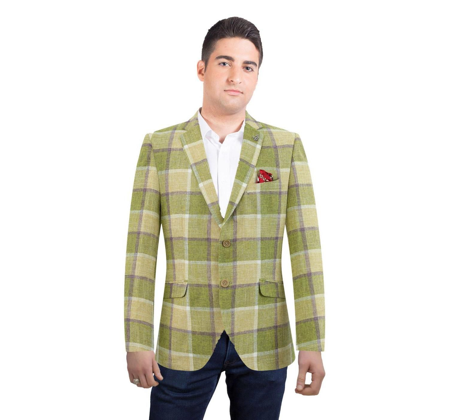 Men's Slim Fit Plaid Sports Blazer