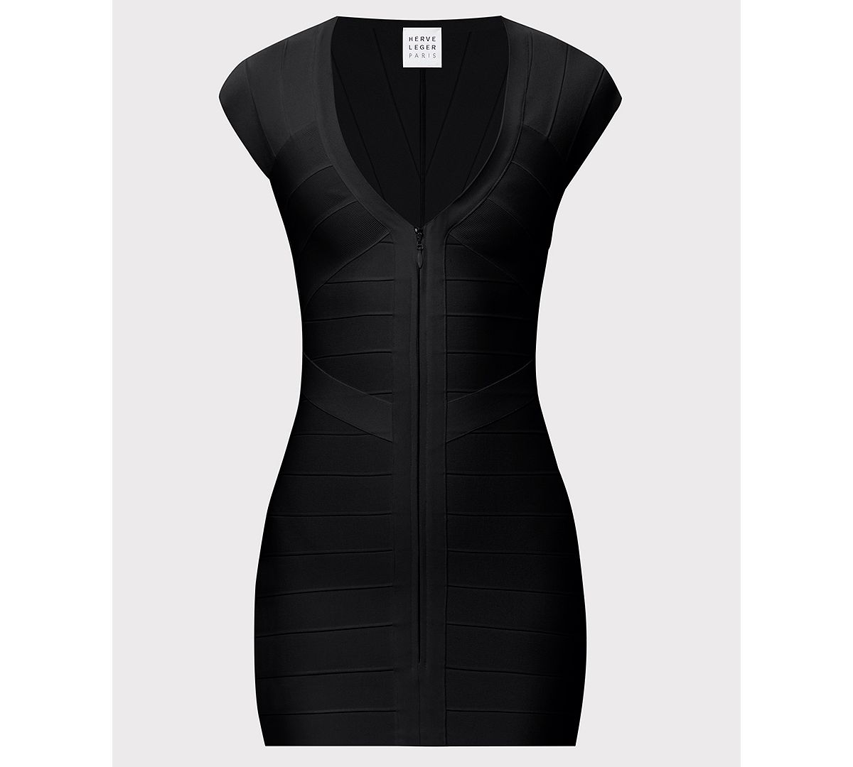 Herve Leger Women's V-Neck Zip-Front Mini Dress view 6 — MAYCSS fashion products