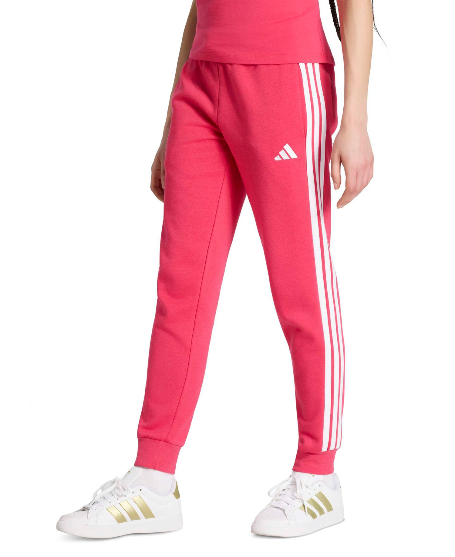 Женские зауженные брюки из флиса в три полоски Essentials