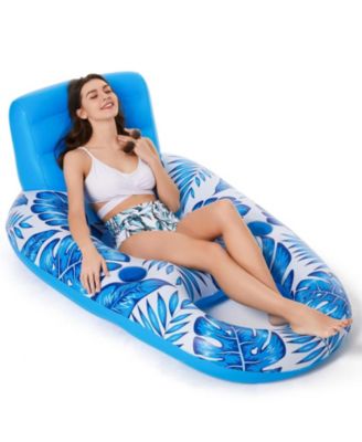 Inflatable Pool Float Lounger Chair Cup Holders