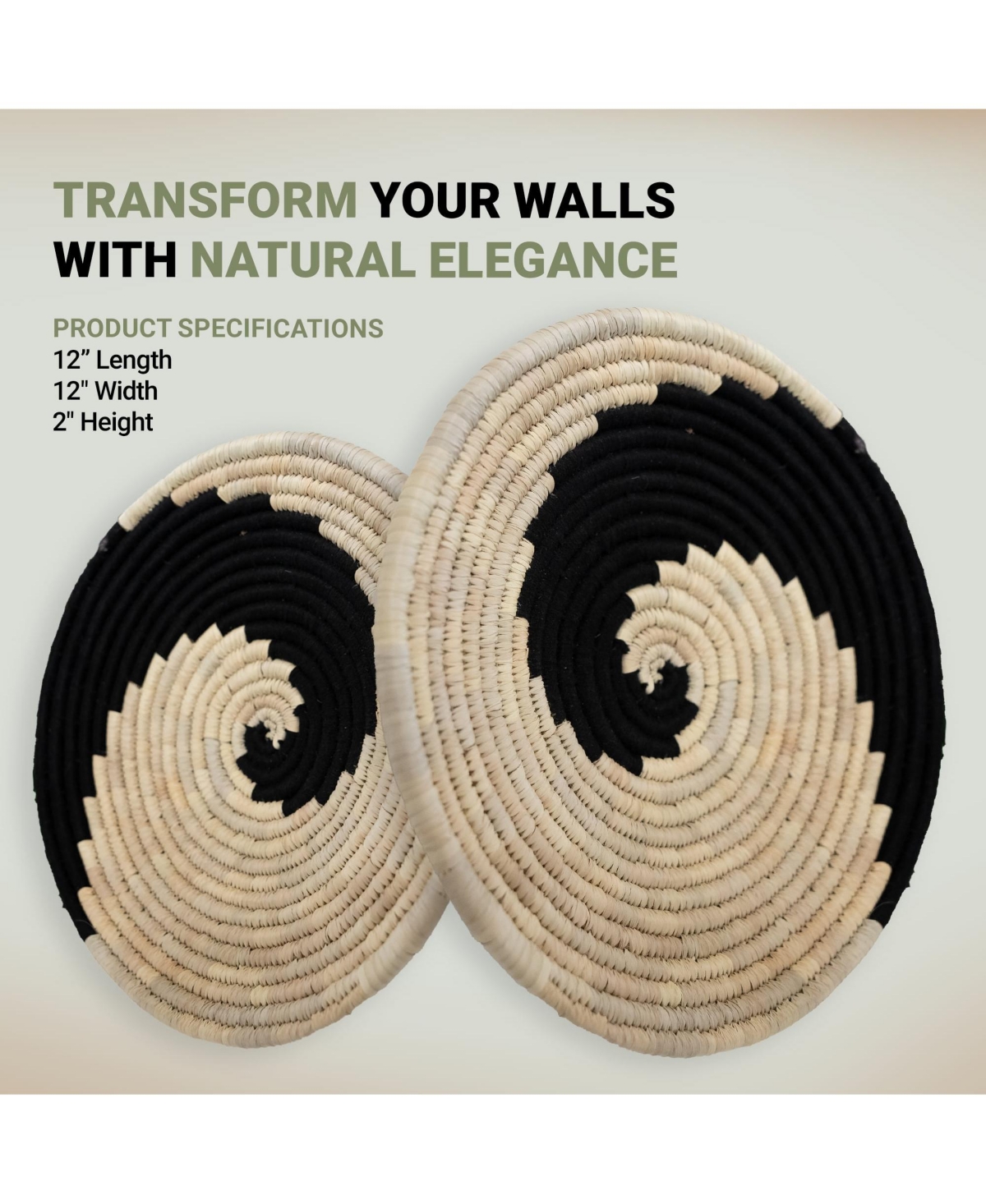 Wicker Village Sabai Grass Wall Basket Decor Boho Hanging Wall Art