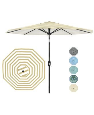 Outdoor Patio Umbrella - UV Resistant, 8 Strong Ribs, Crank Lift, Tilt Function - Garden, Pool, Deck And Patio