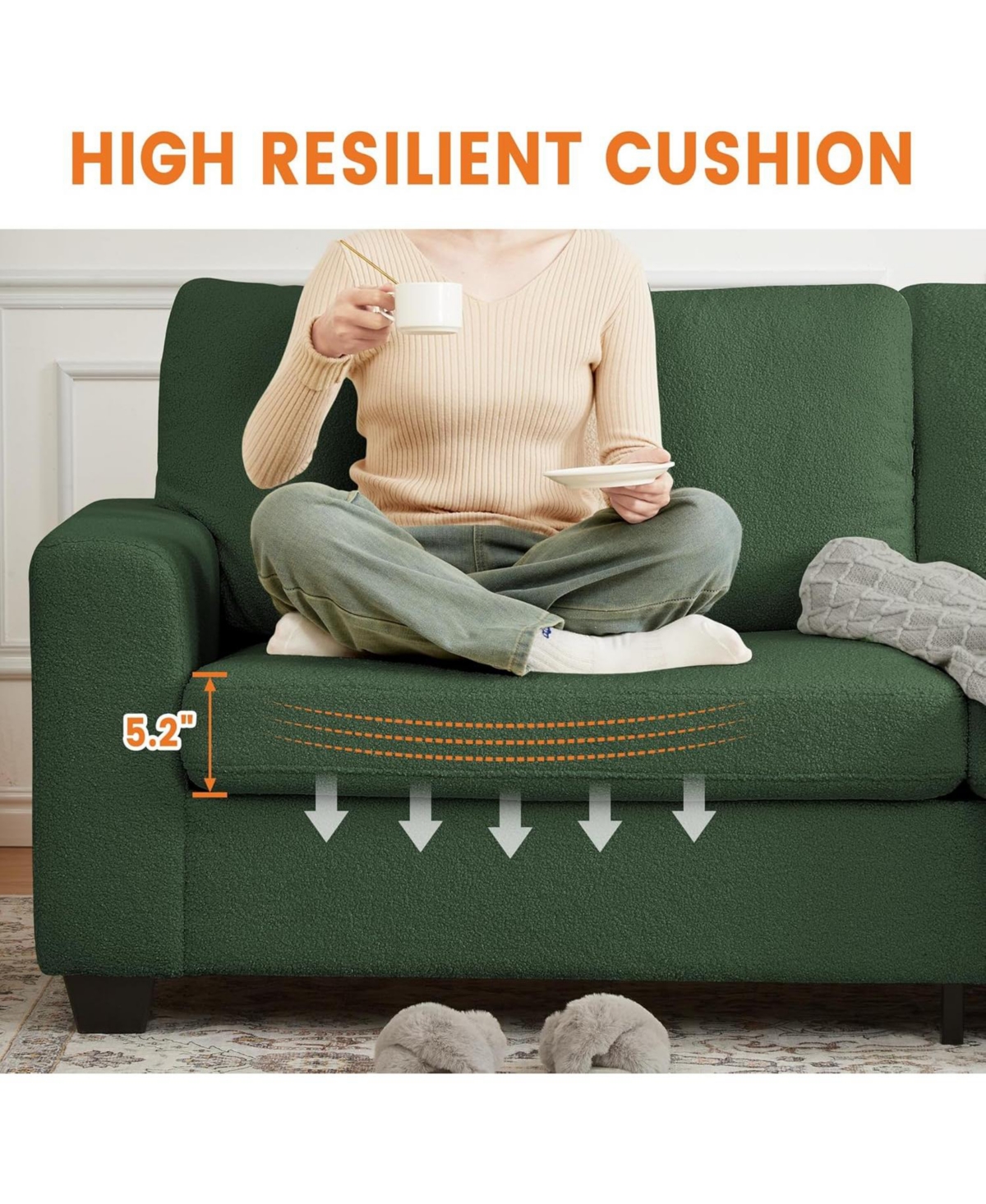 gaomon 83 inch Comfy Cloud Couch, Modern Oversized Loveseat Sofa for Living Room, Removable Washable Cushion Cover