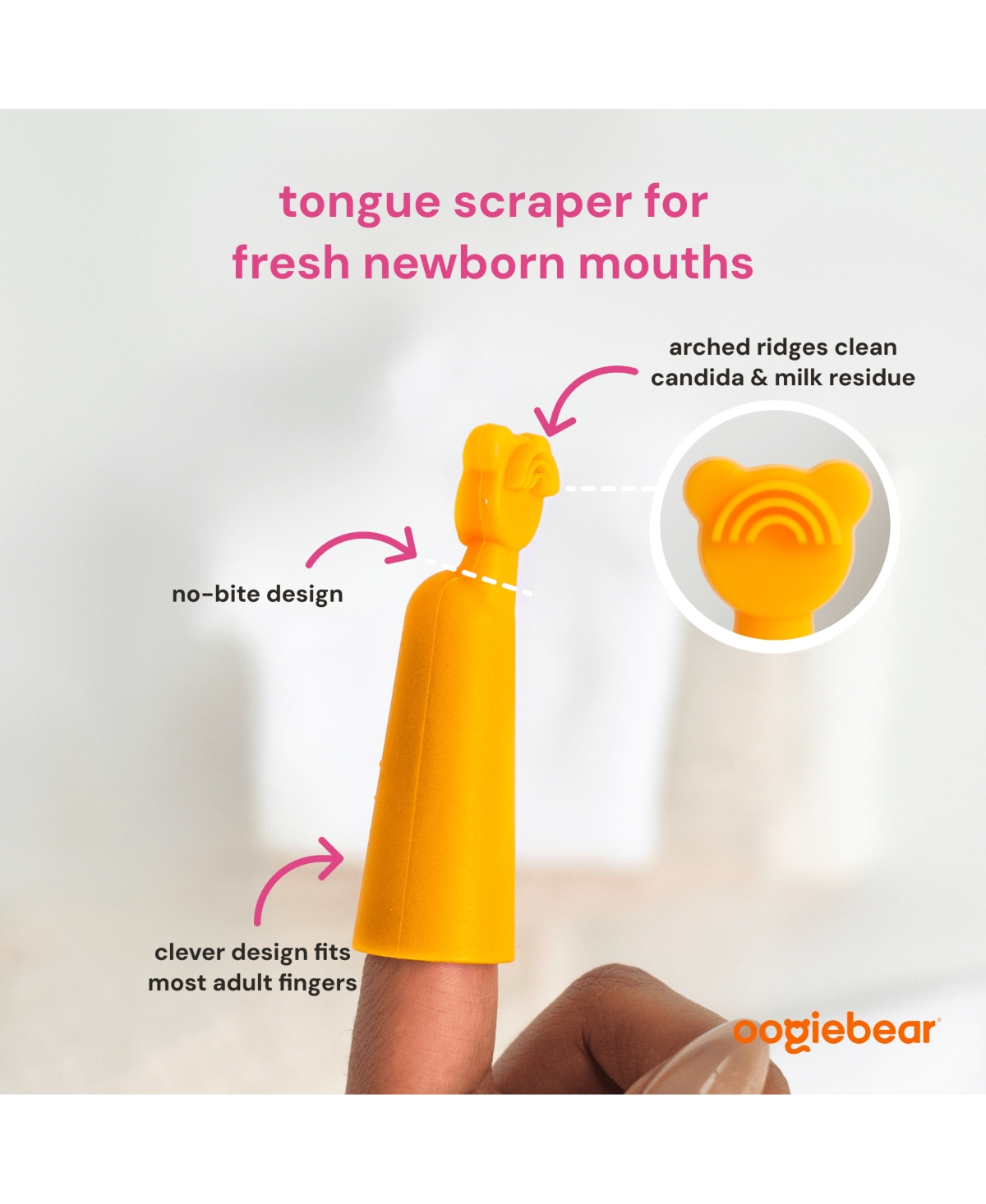 oogiebear Fingerbrush Tongue Scraper