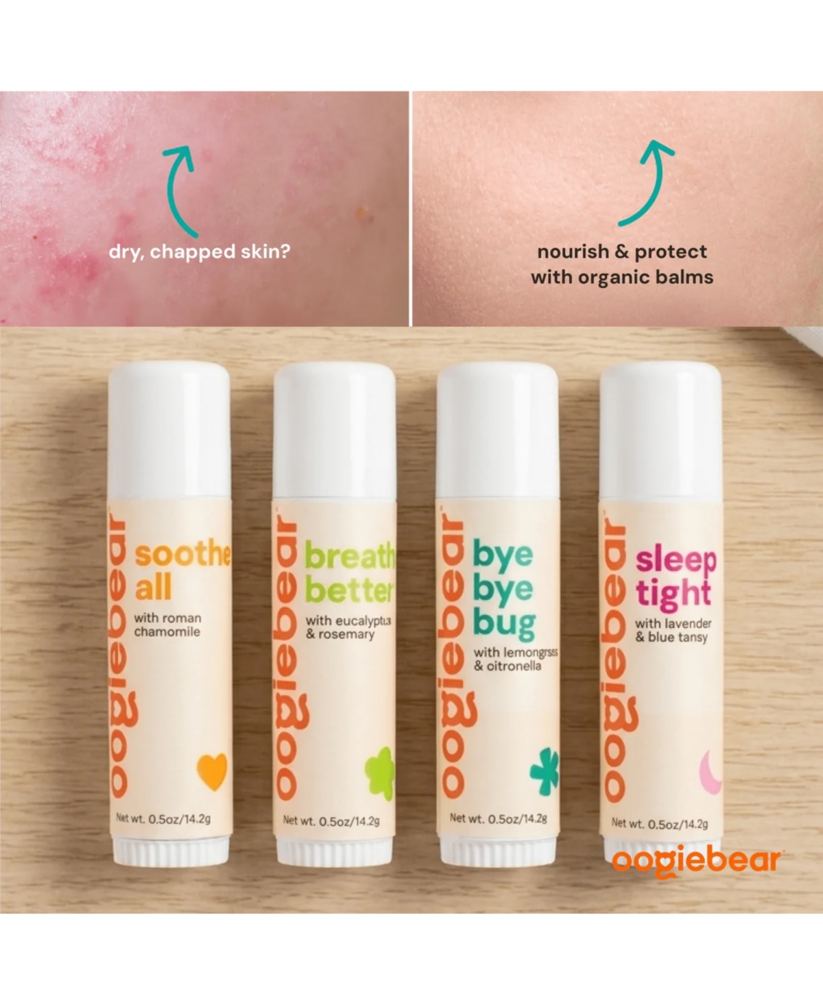 oogiebear Baby 4-Pack Organic Balm Collection