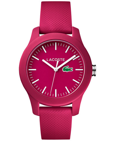 Lacoste Women's 12.12 Pink Rubber Strap Watch 38mm 2000957