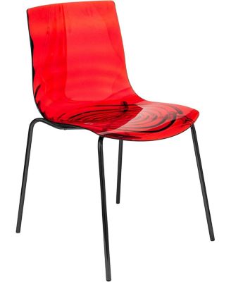 Astor Dining Chair Modern Minimalist Stackable Side Accent Chair, ABS Plastic with Stainless-Steel Legs for Home, Kitchen, Dining Room