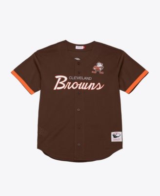 Men's Brown Cleveland Browns Head Coach Mesh Full-Button Fashion Jersey