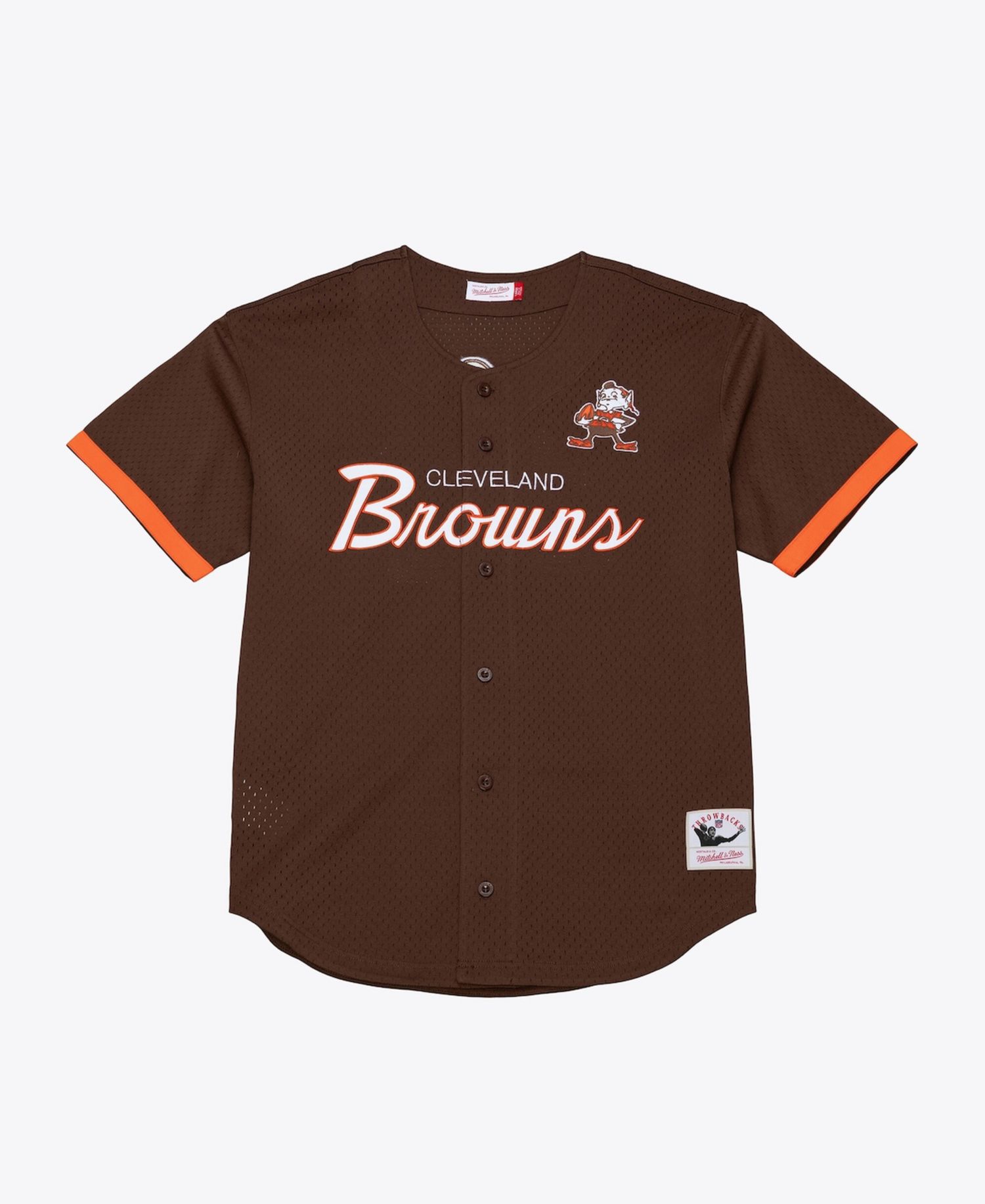 Men's Brown Cleveland Browns Head Coach Mesh Full-Button Fashion Jersey