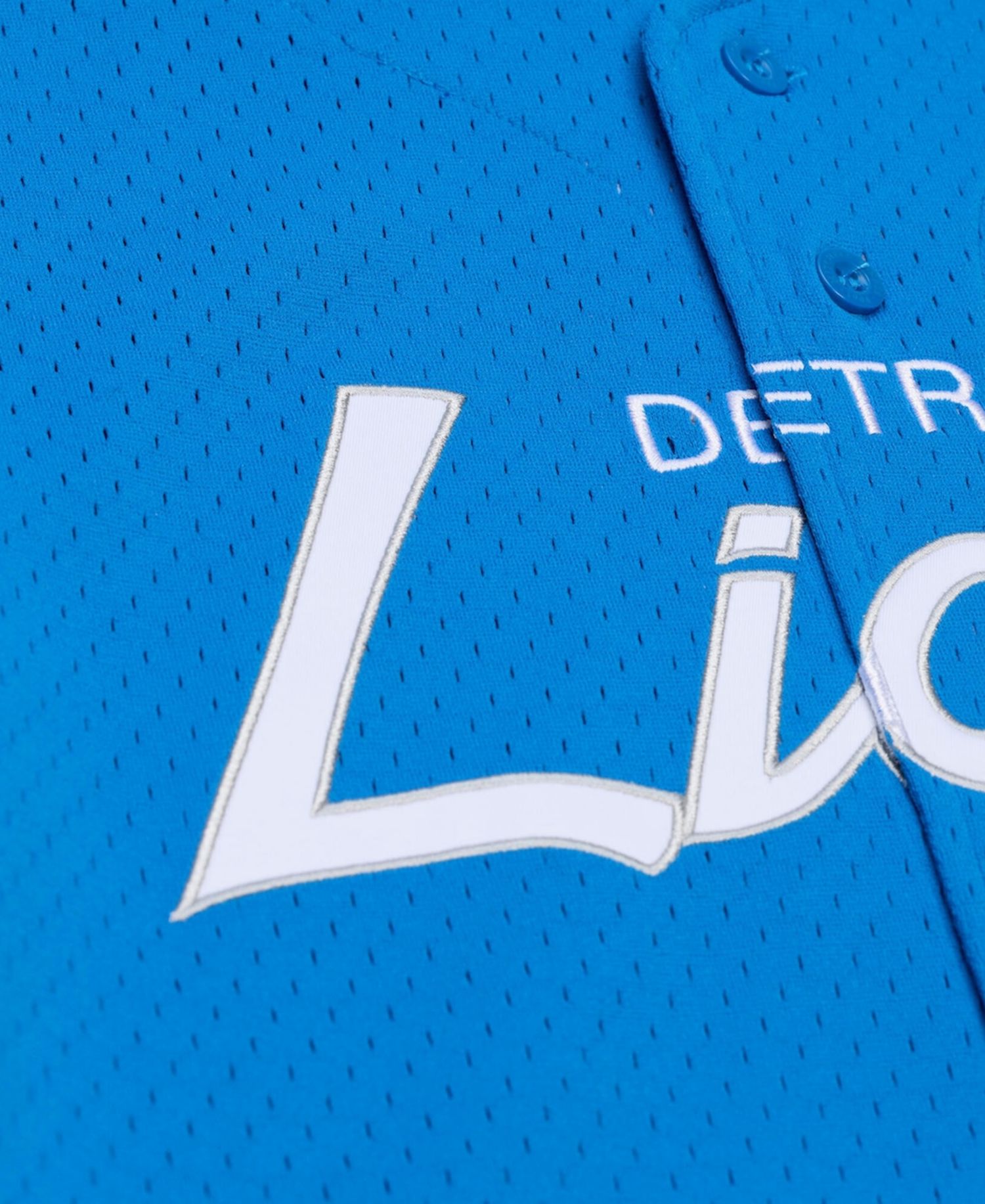 Men's Blue Detroit Lions Head Coach Mesh Full-Button Fashion Jersey