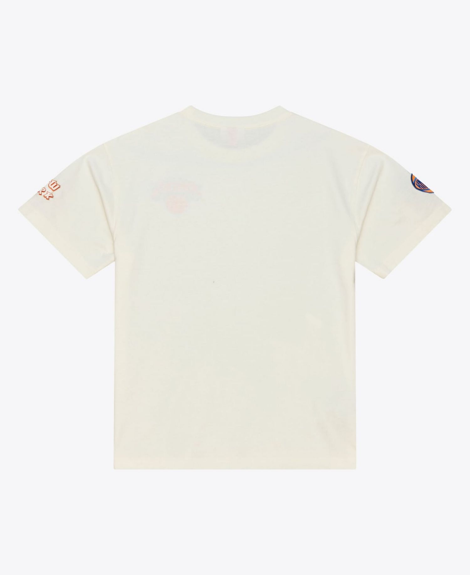 Men's Cream New York Knicks Hardwood Classics Chainstitch Premium T-Shirt