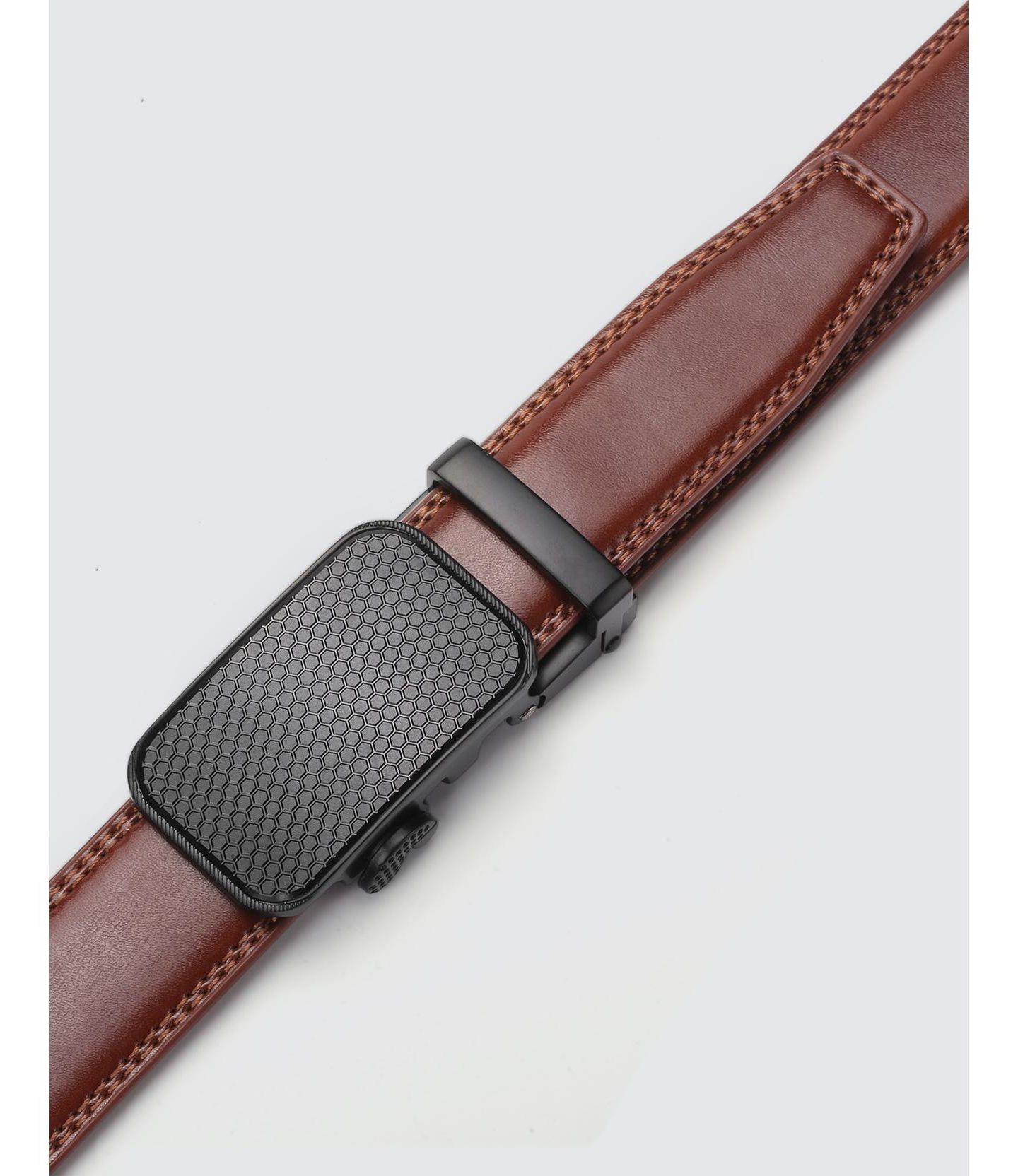 Мужской ремень Mio Marino Diagonal Weave Ratchet Belt, цвет: Hickory — фото 4
