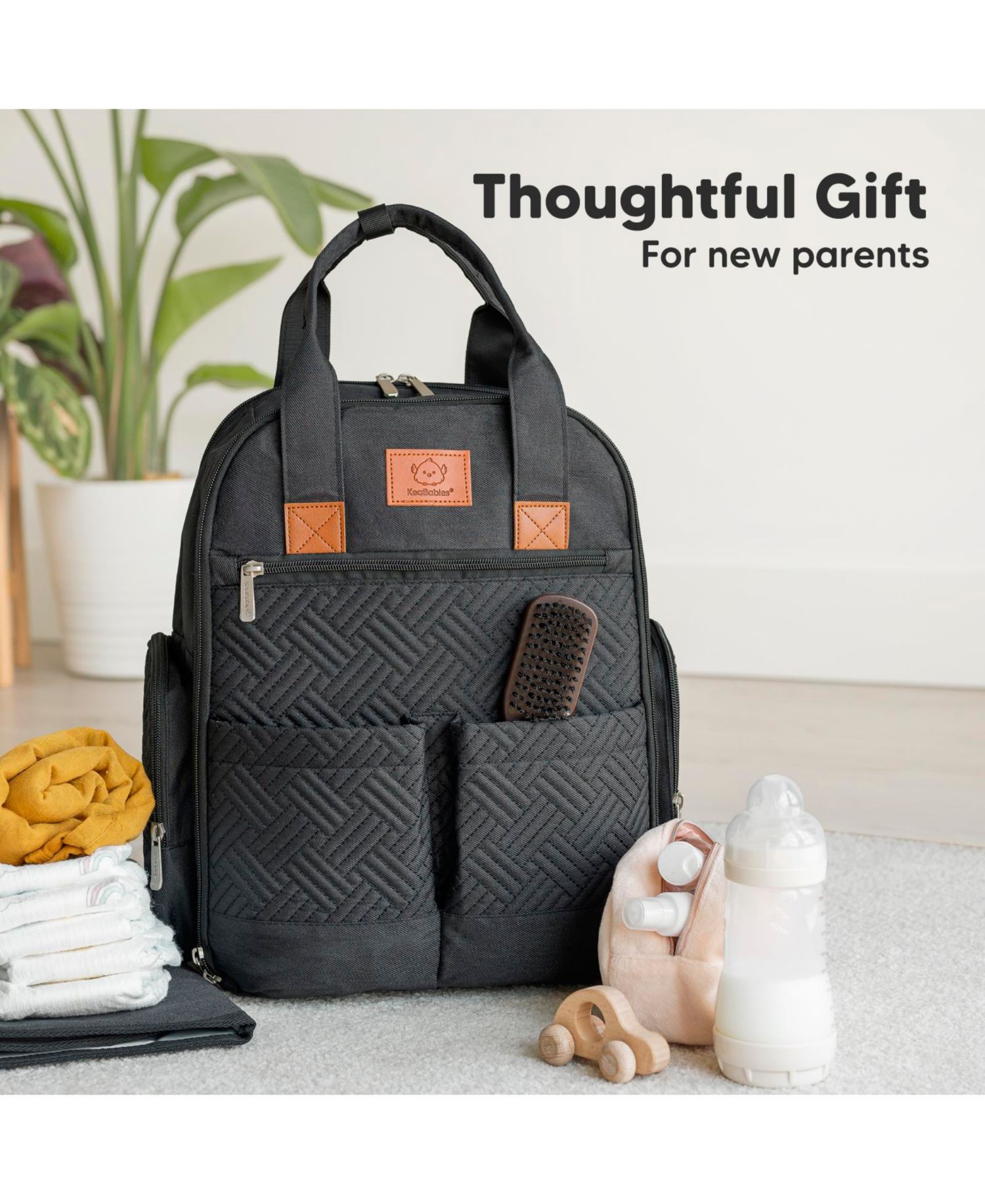 Bree Diaper Bag Backpack, Waterproof Baby Diaper Bags with Changing Pad, Girl, Boy, 2 Kids Travel Essentials