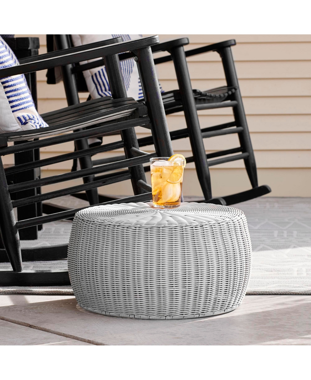 Household Essentials Handwoven Barrel Side Table