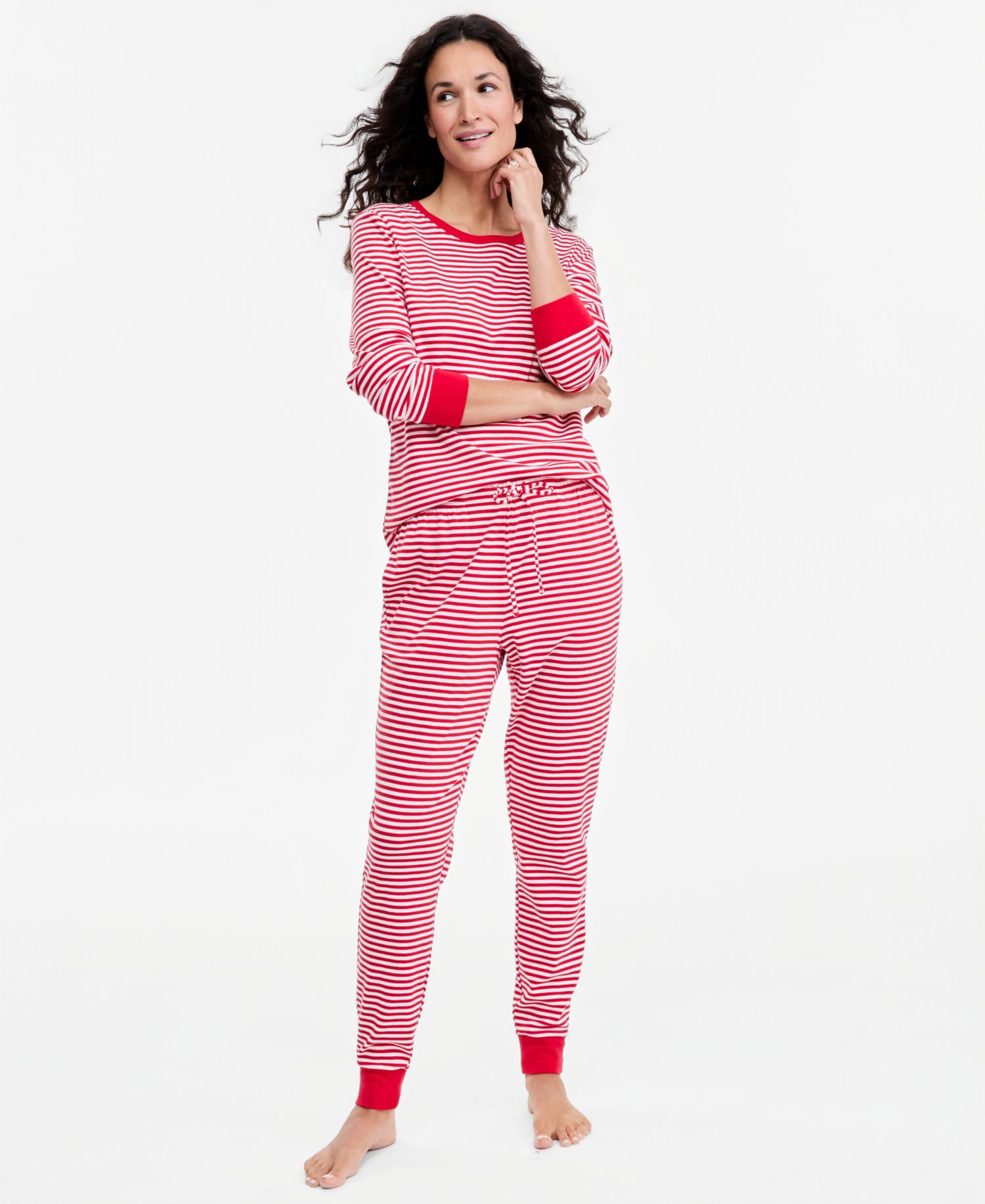 Women's Candy Cane Stripe Pajama Set
