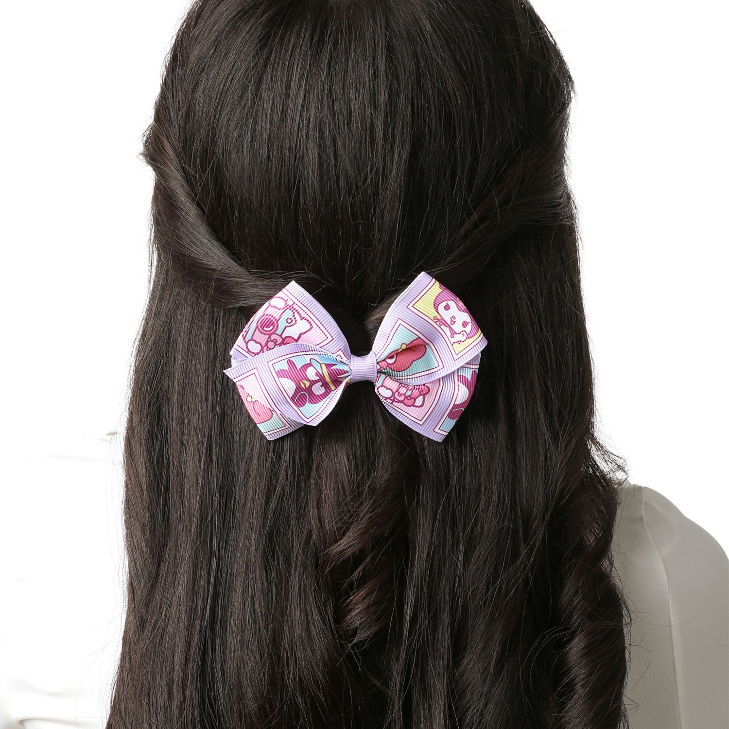 and Friends Bows for Hair 7-Piece Set Official License, Sanrio Hair Accessories with Kuromi and Badtz-Maru