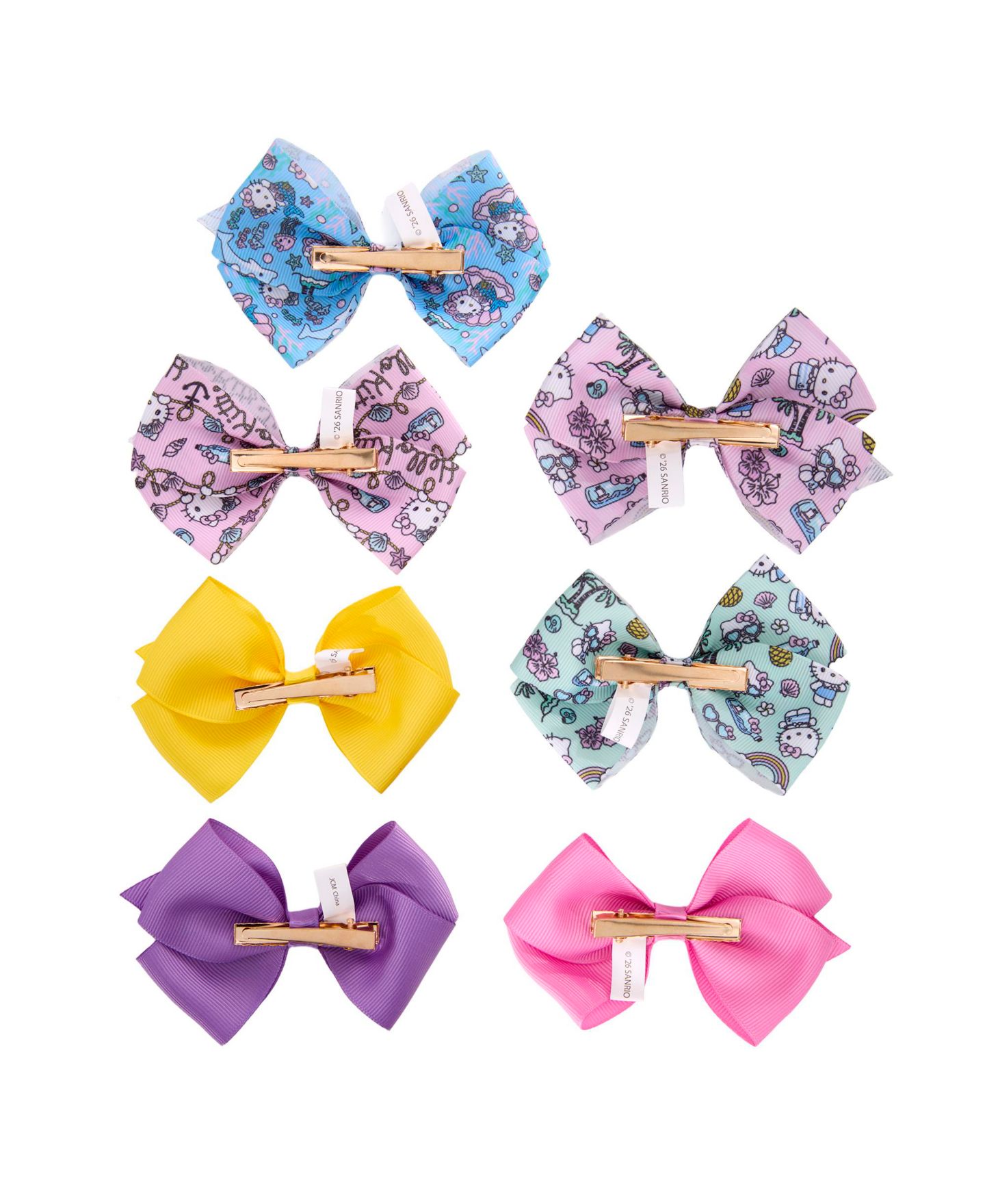 Детские аксессуары для волос Hello Kitty Hair Bow 7-Piece Set Official License, Sanrio Hair Accessories, цвет: Разноцветный — фото 7