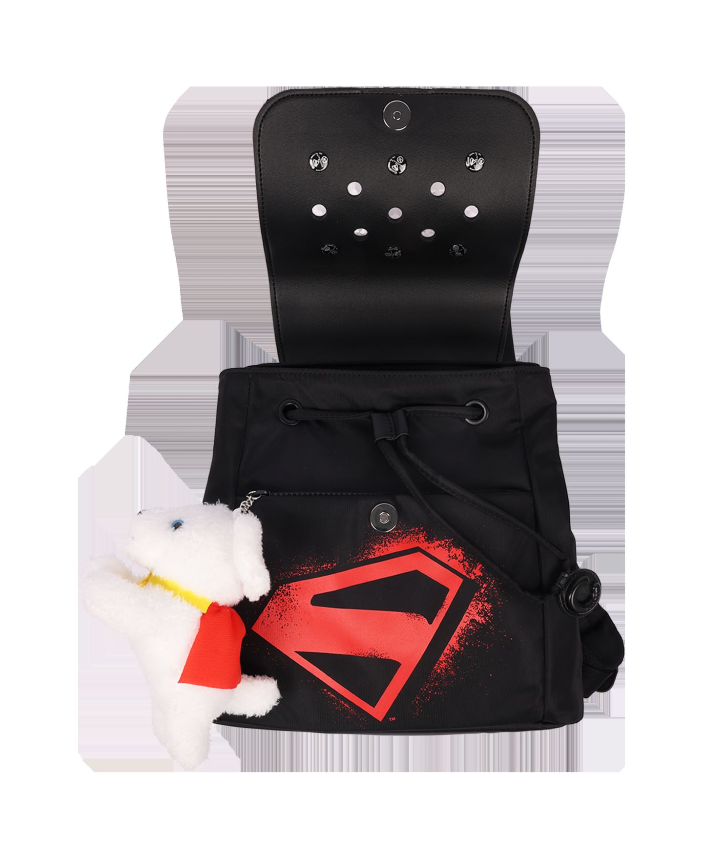 Рюкзак Crocs DC Studios Supergirl x Mini with Krypto Plush Charm and Jibbitz, цвет: Чёрный — фото 3
