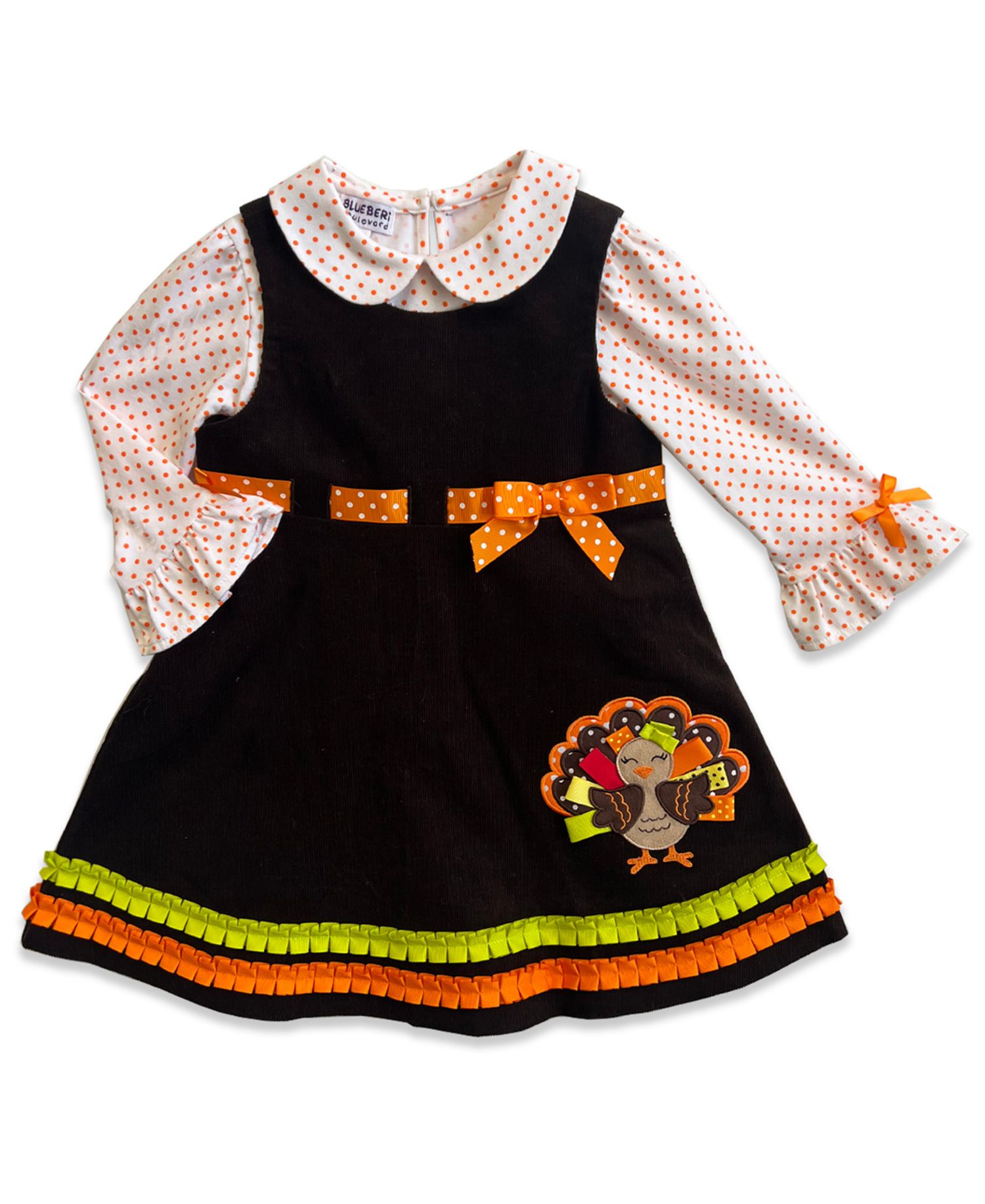 Baby Girls' Long-Sleeve Top and Jumper, 2-Piece Set