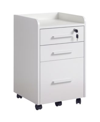 3 Drawer Mobile File Cabinet, Lockable Filing Cabinet