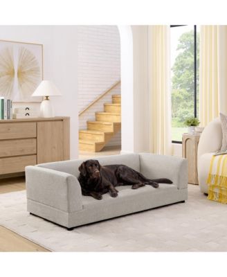 Comfortable Oversized Pet Sofa for Medium/Large Dogs - Modern Rectangular Design with Backrest