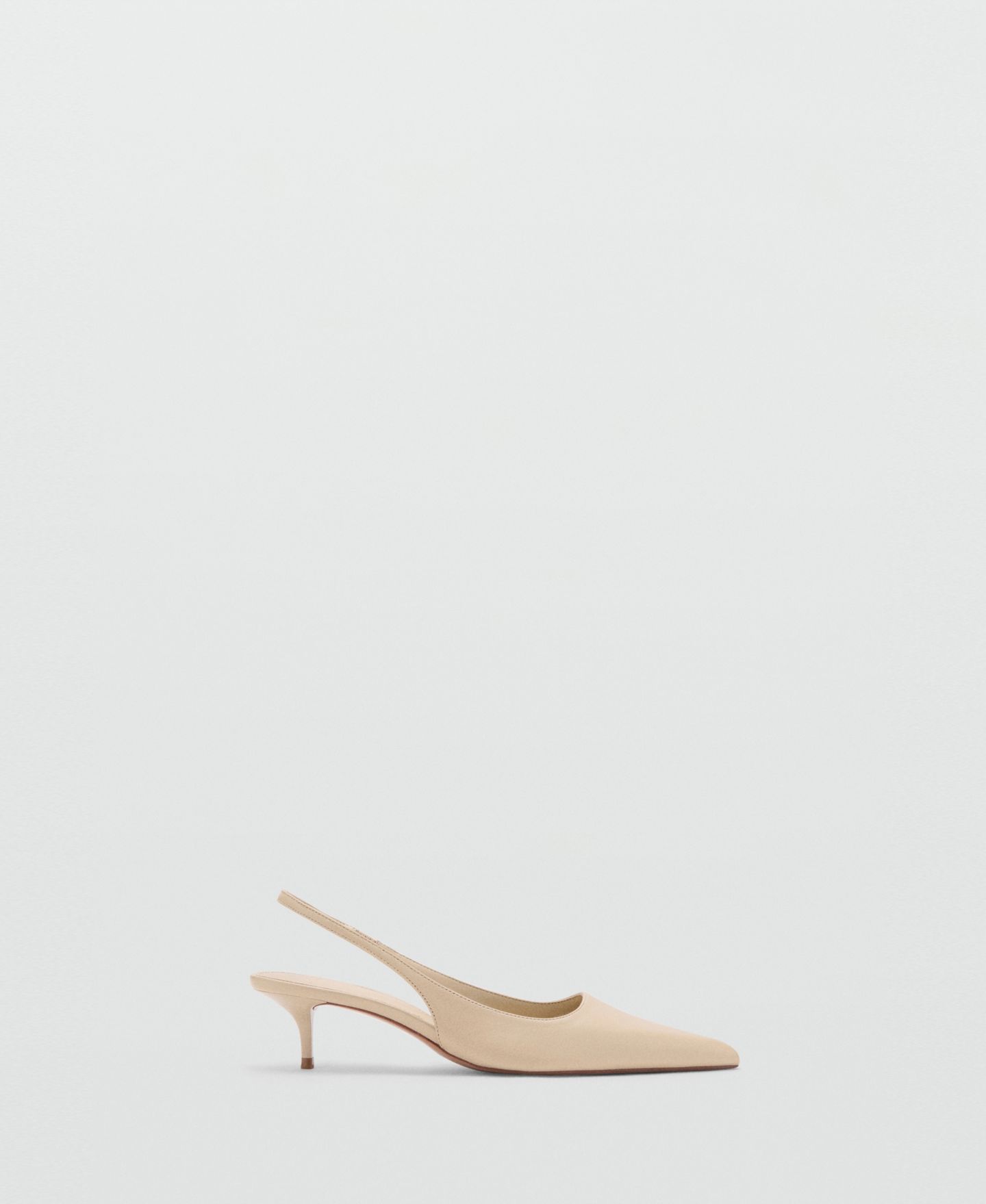 Женские туфли Mango Pointed-Toe Leather Heeled, цвет: Экрю — фото 5