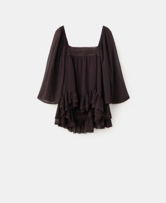 Women's Beads Ruffled Blouse