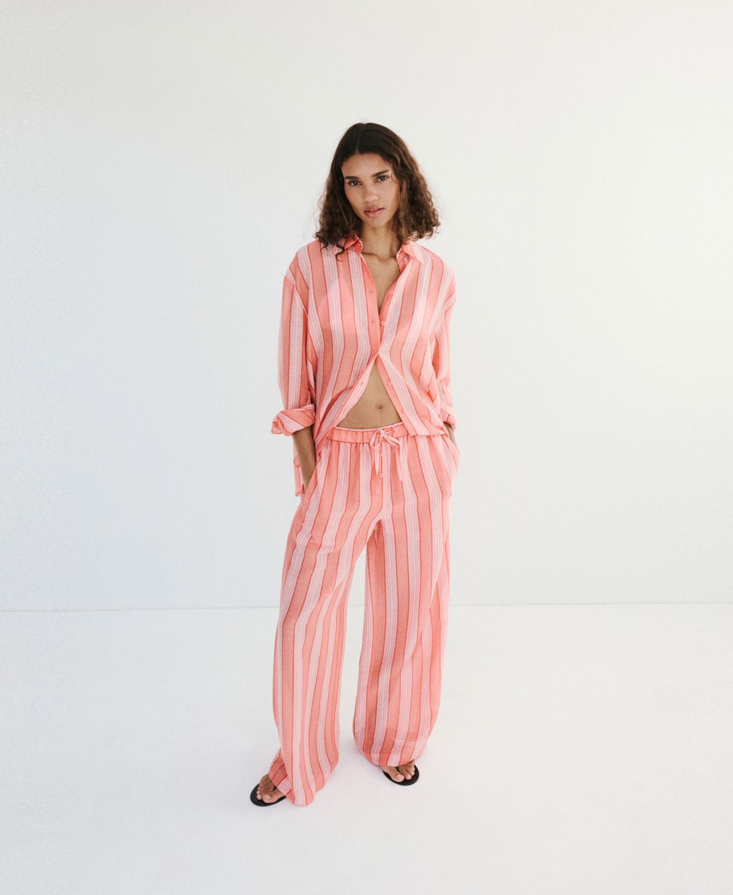 Women's Striped Linen-Lyocell-Blend Shirt