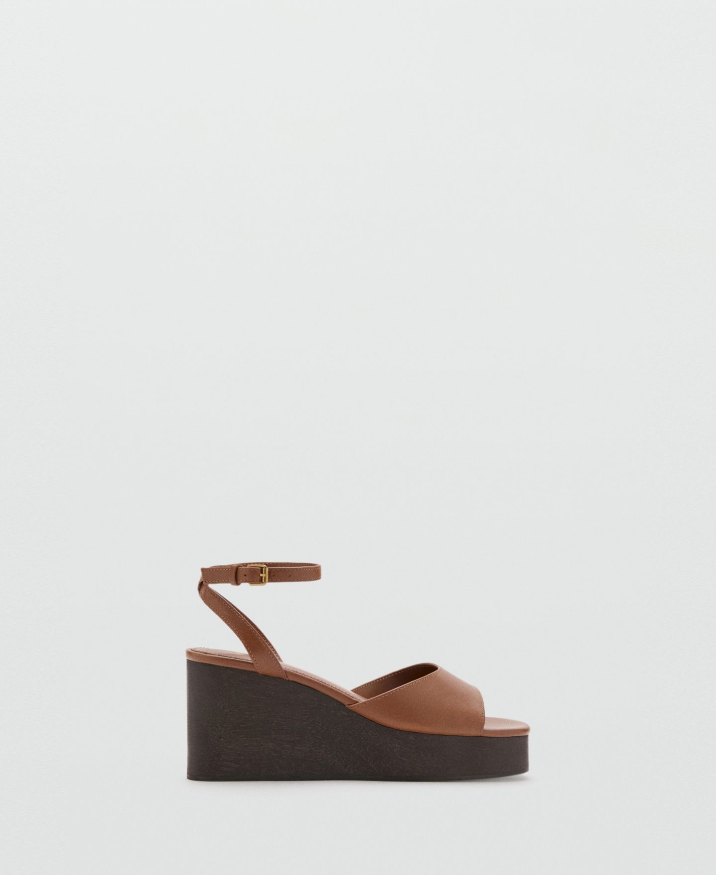 Женские сандалии MANGO Leather Wedge-Heel, цвет: Кожаный — фото 4
