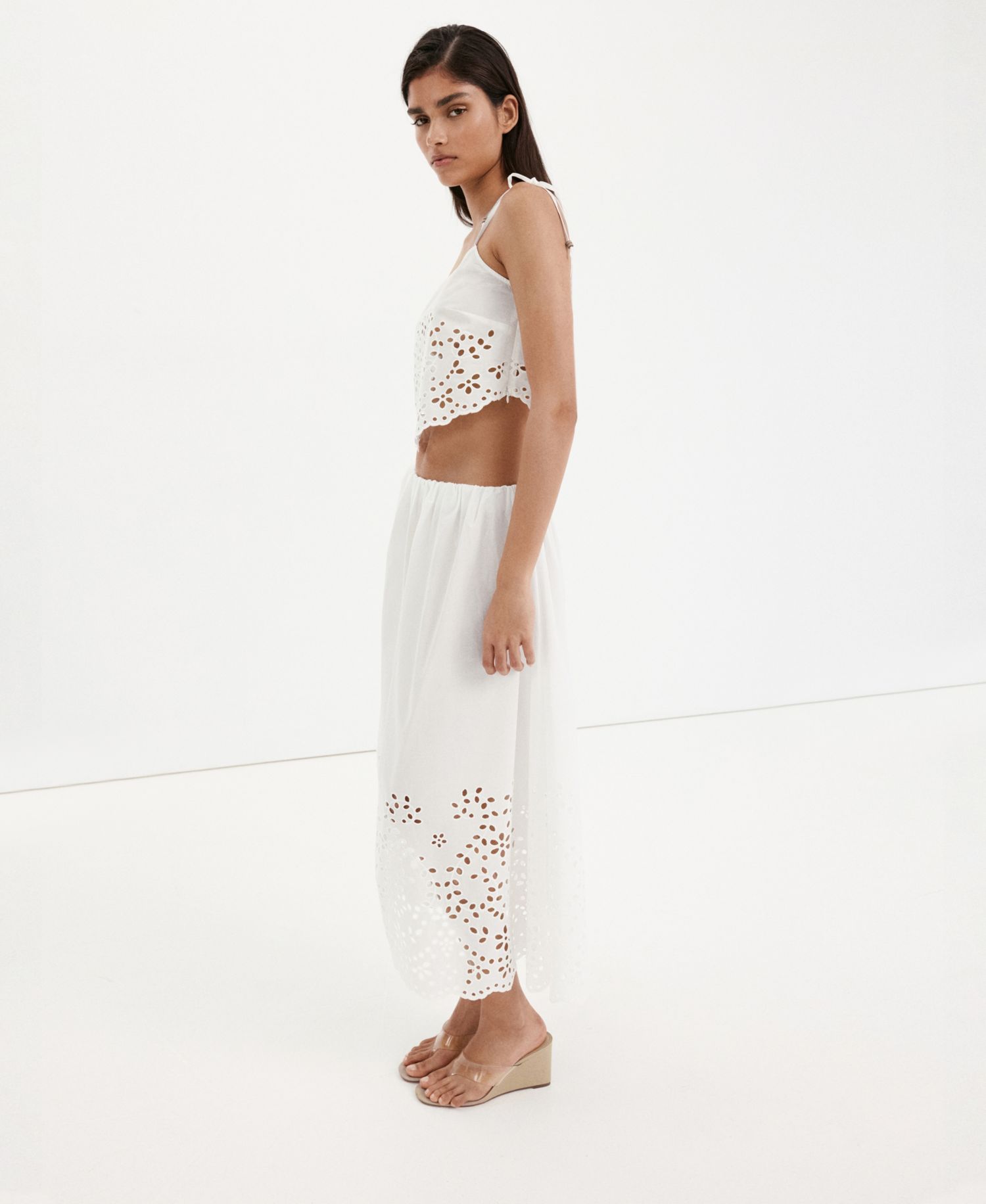 Women's Embroidered Open-Work Top