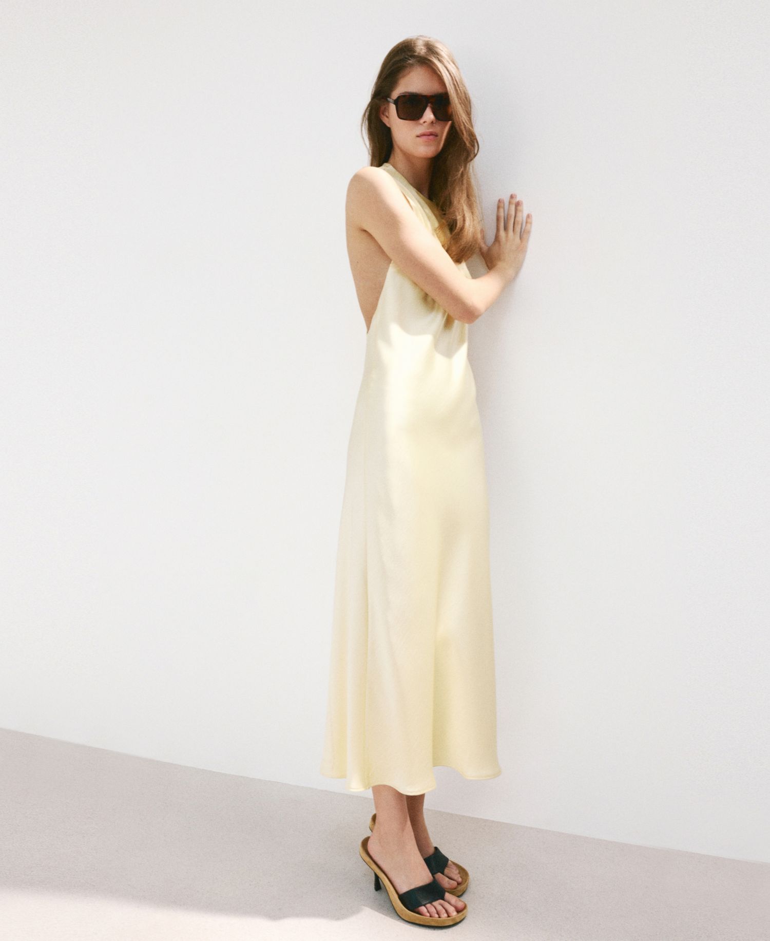 Women's Back Detail Satin Dress