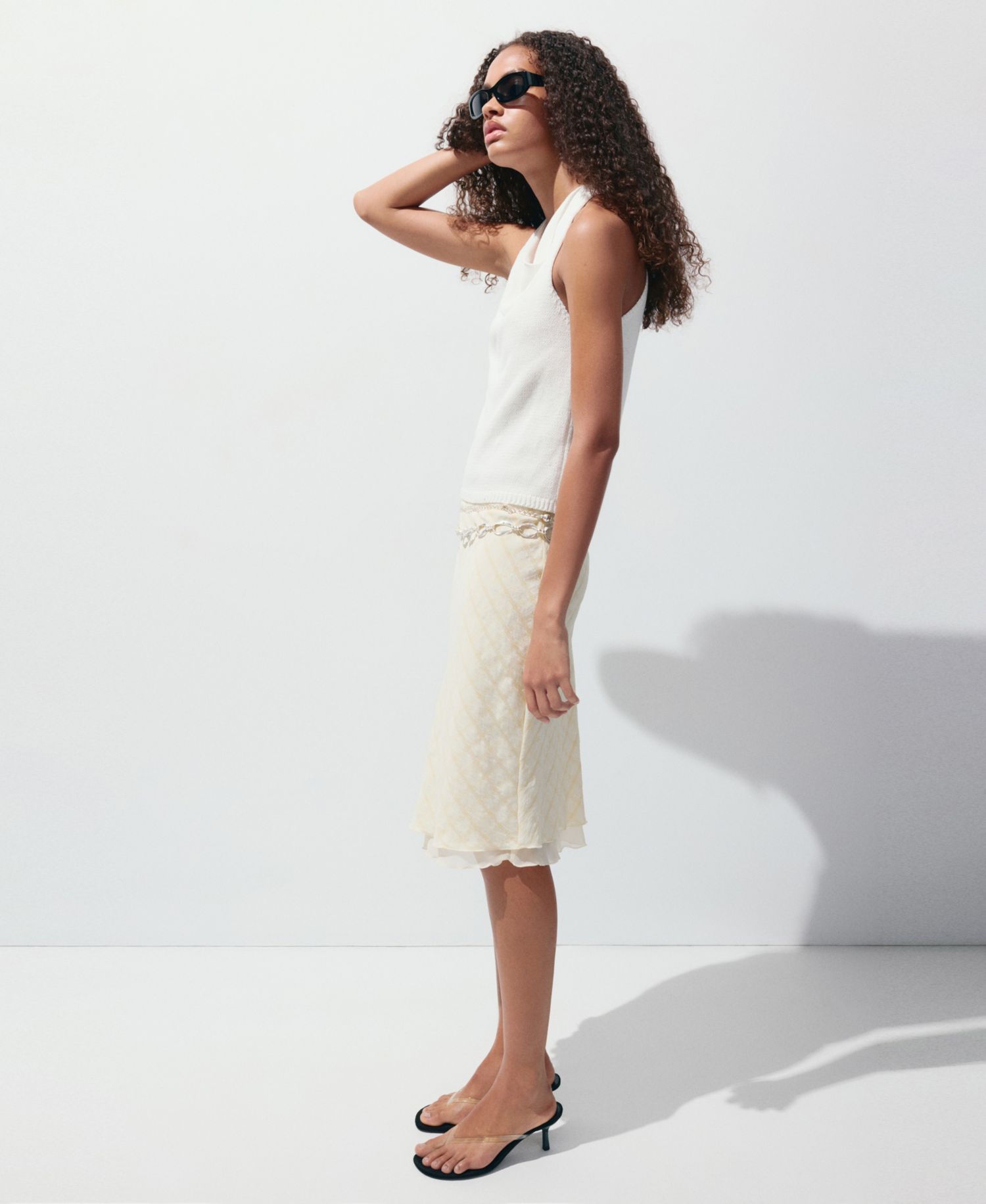 Women's Draped Neck Knitted Top