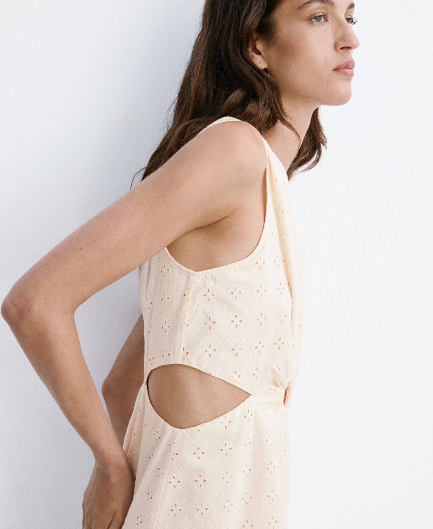 Women's Cutouts Openwork Cotton Dress