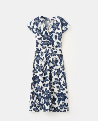 mango ruched floral dress Mango ruched detailed floral print midaxi dress with structured bodice in  yellow