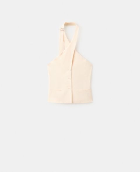 Женские жилеты MANGO Women's Double-Breasted Linen Vest