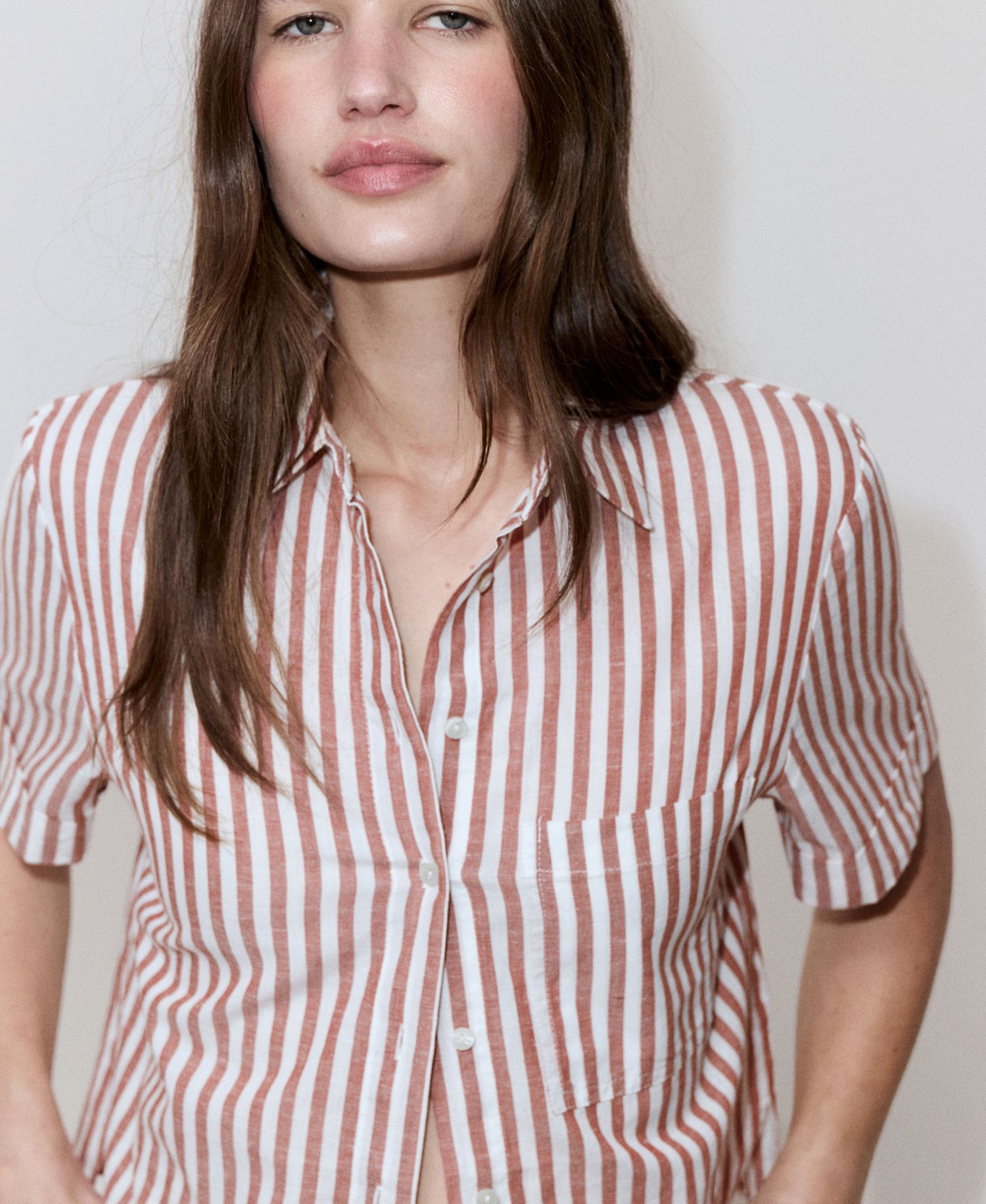 Women's Striped Cotton Linen Shirt