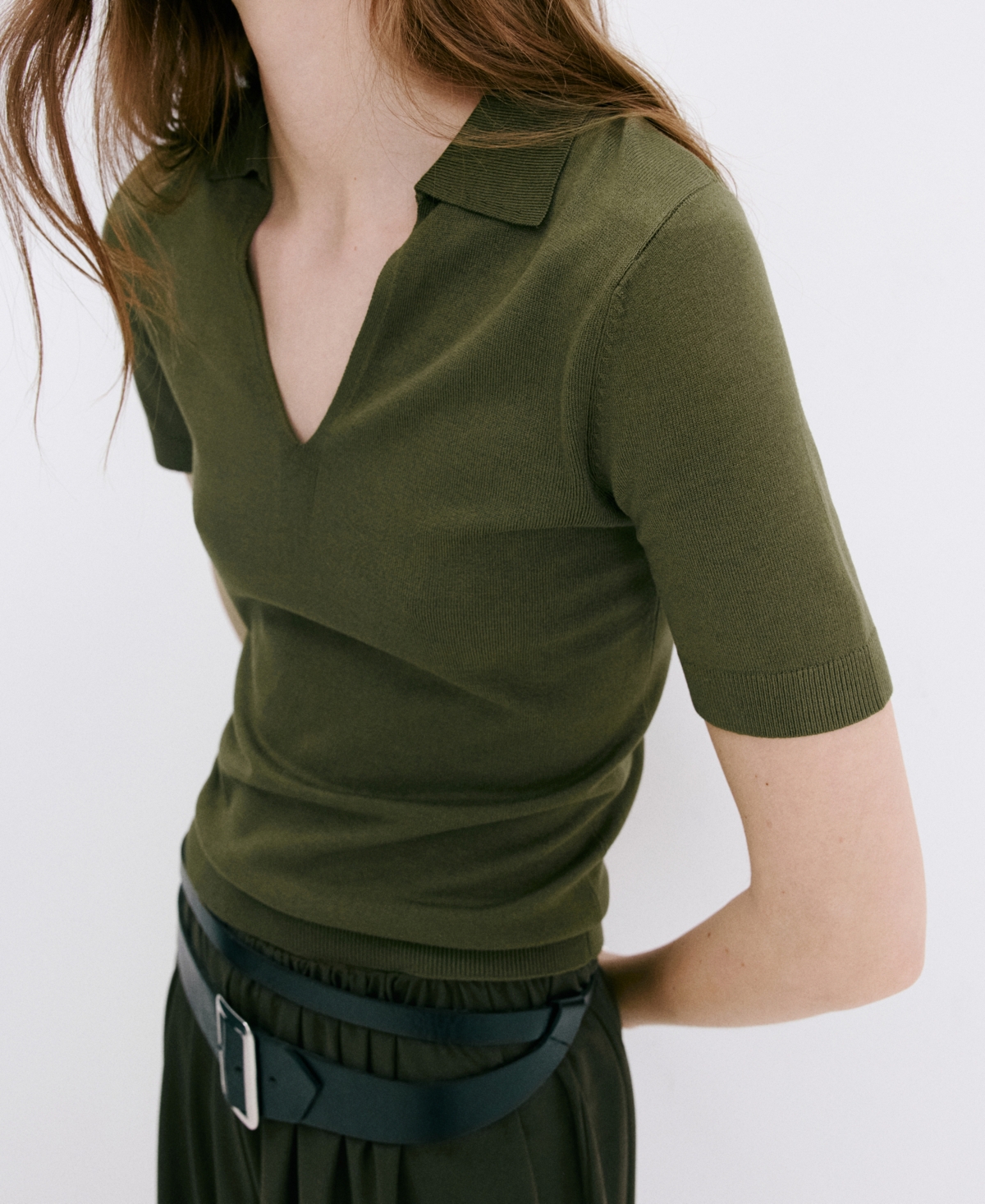 Mango Women's Fine-Knit Polo Shirt