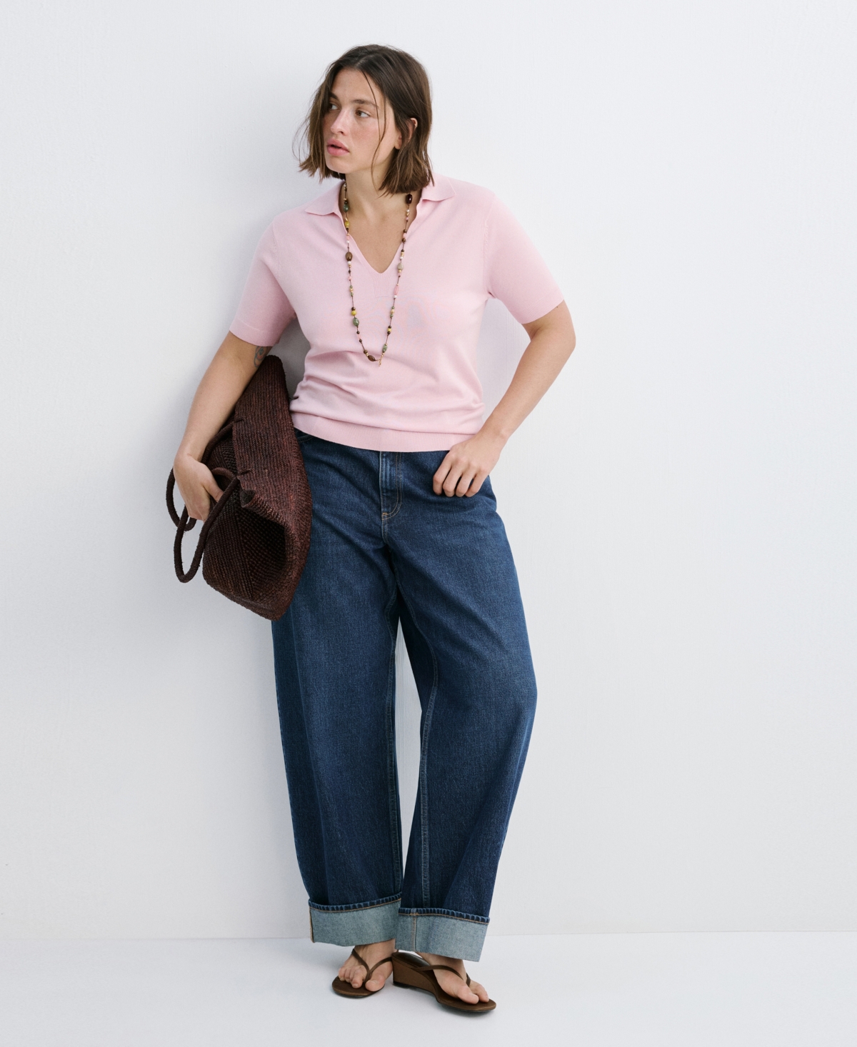 Mango Women's Fine-Knit Polo Shirt