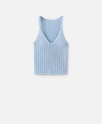 Women's Metallic Openwork Knit Top