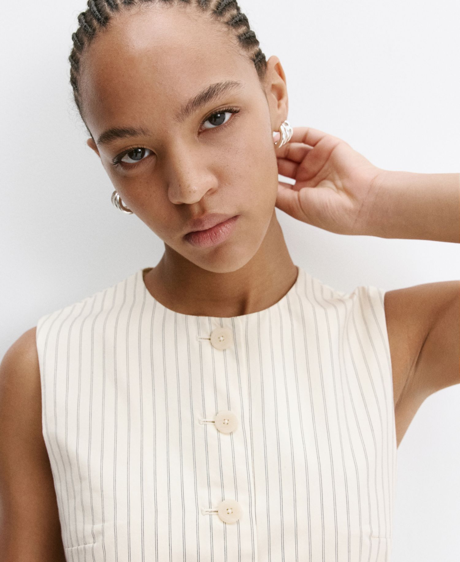 Women's Pinstripe Open-Back Vest