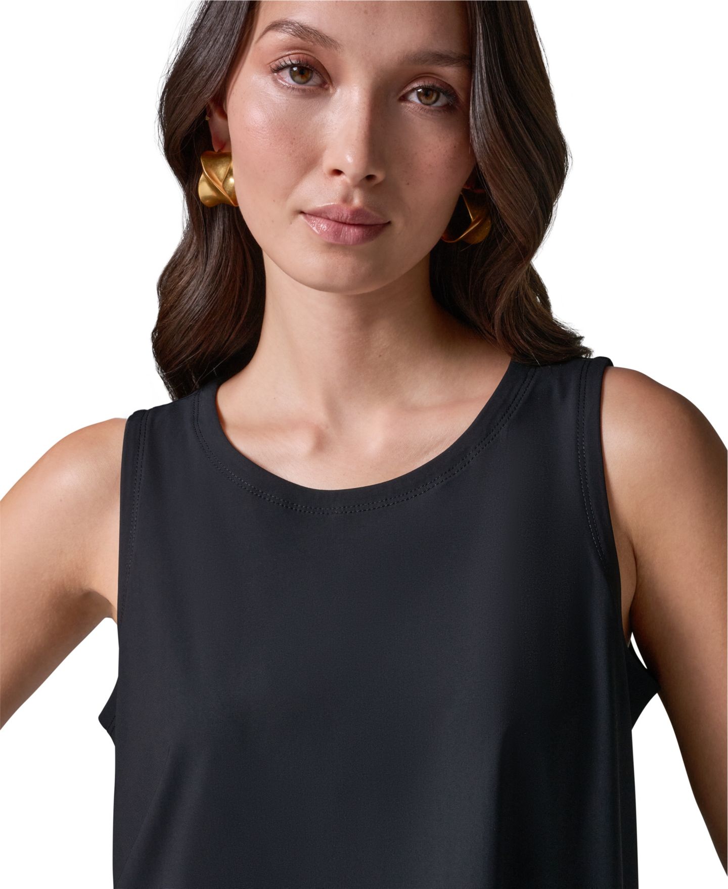 Женский топ Donna Karan Weekend 4-way Stretch Knit Sleeveless Top, цвет: Чёрный — фото 6