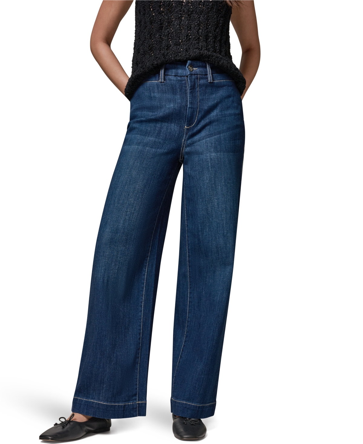 Donna Karan Weekend Women's High Rise Wide Leg Jeans