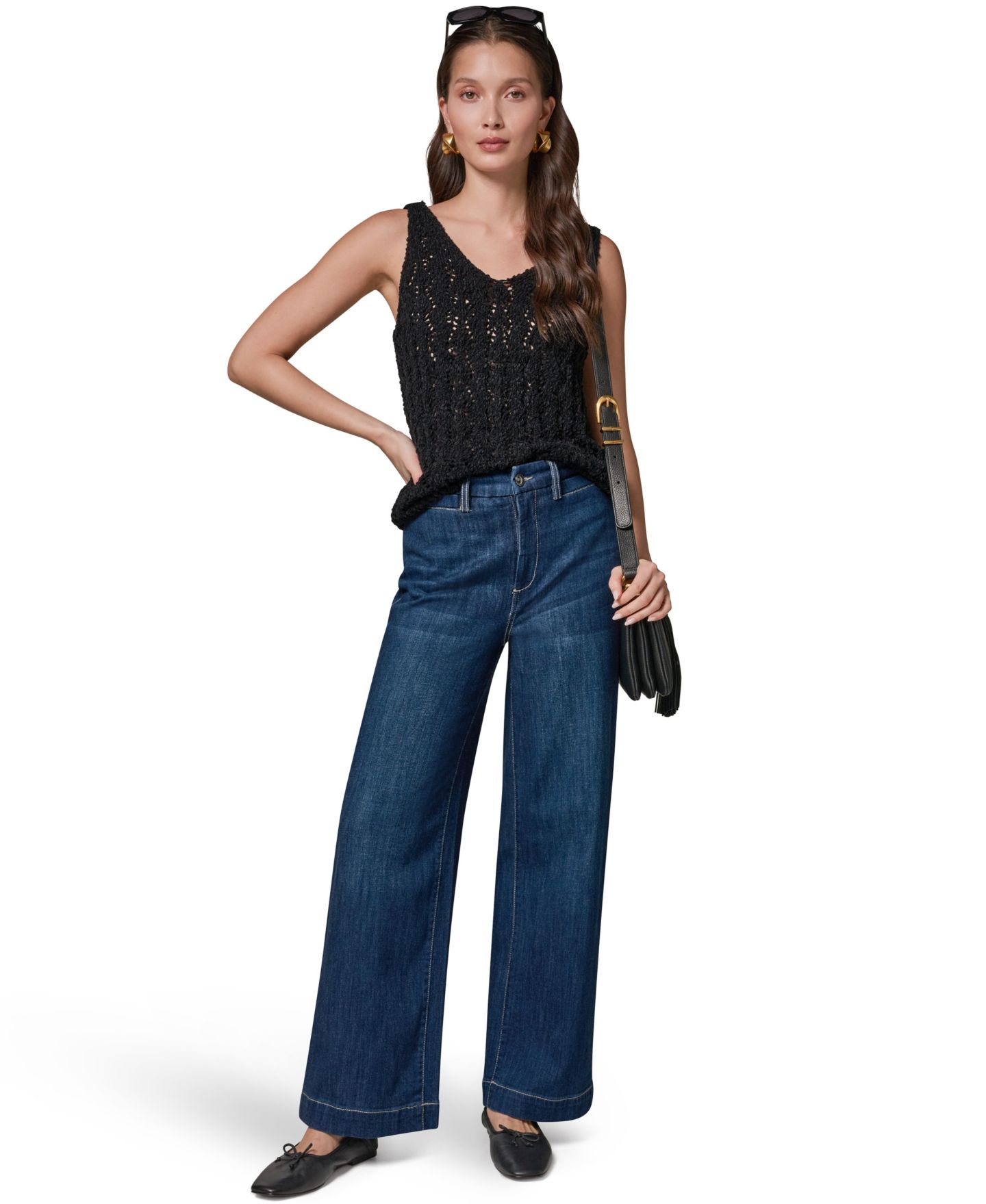 Женские джинсы Donna Karan Weekend High Rise Modern Luxe Denim Wide Leg, цвет: The Dayton — фото 6