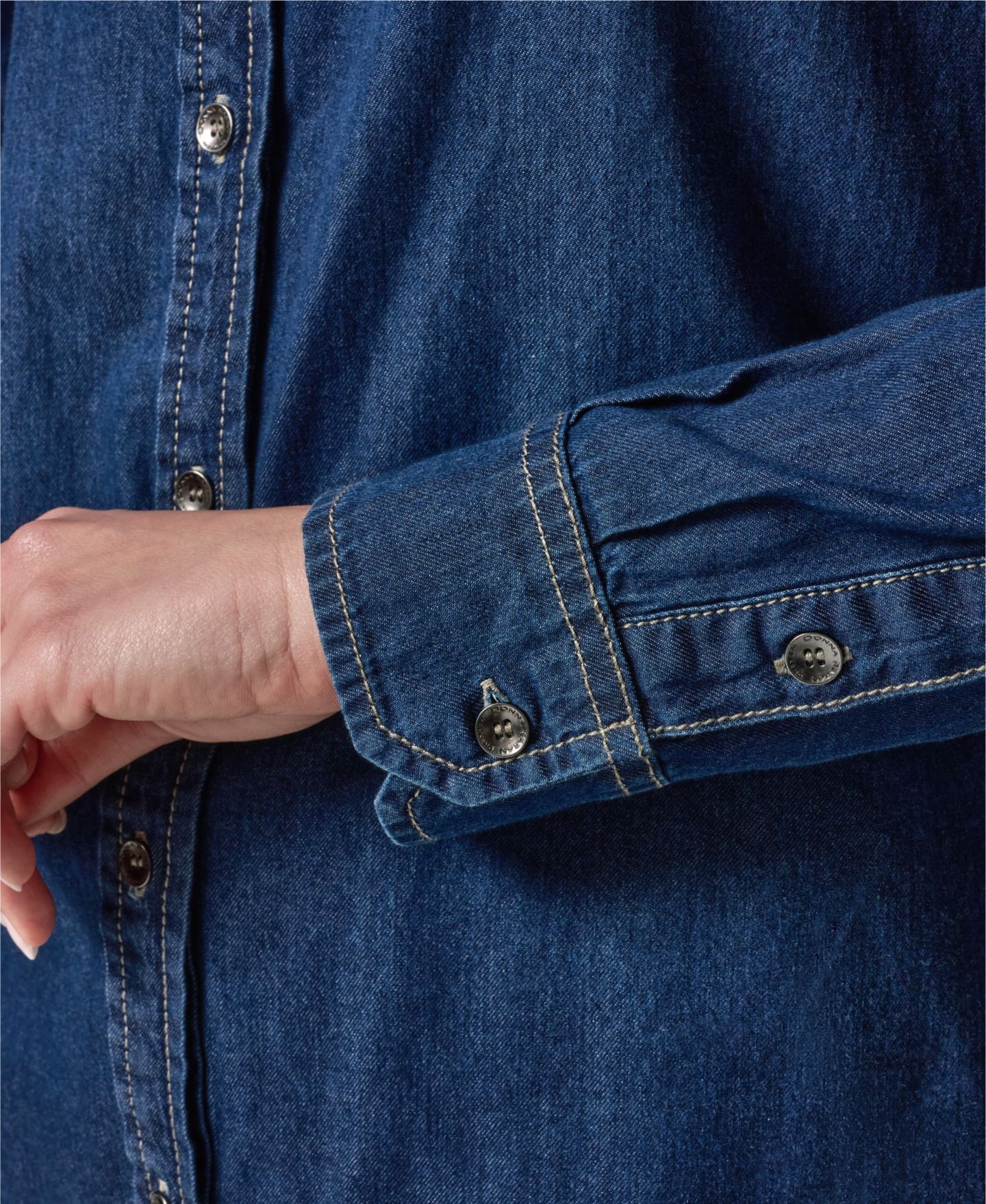 Женская рубашка Donna Karan Weekend Luxe Denim Button Down Denim Shirt, цвет: The Taylor — фото 8