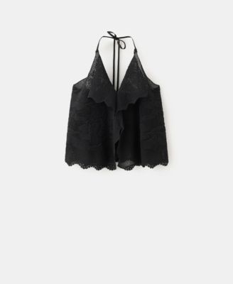 Women's Embroidered Knit Halter Top
