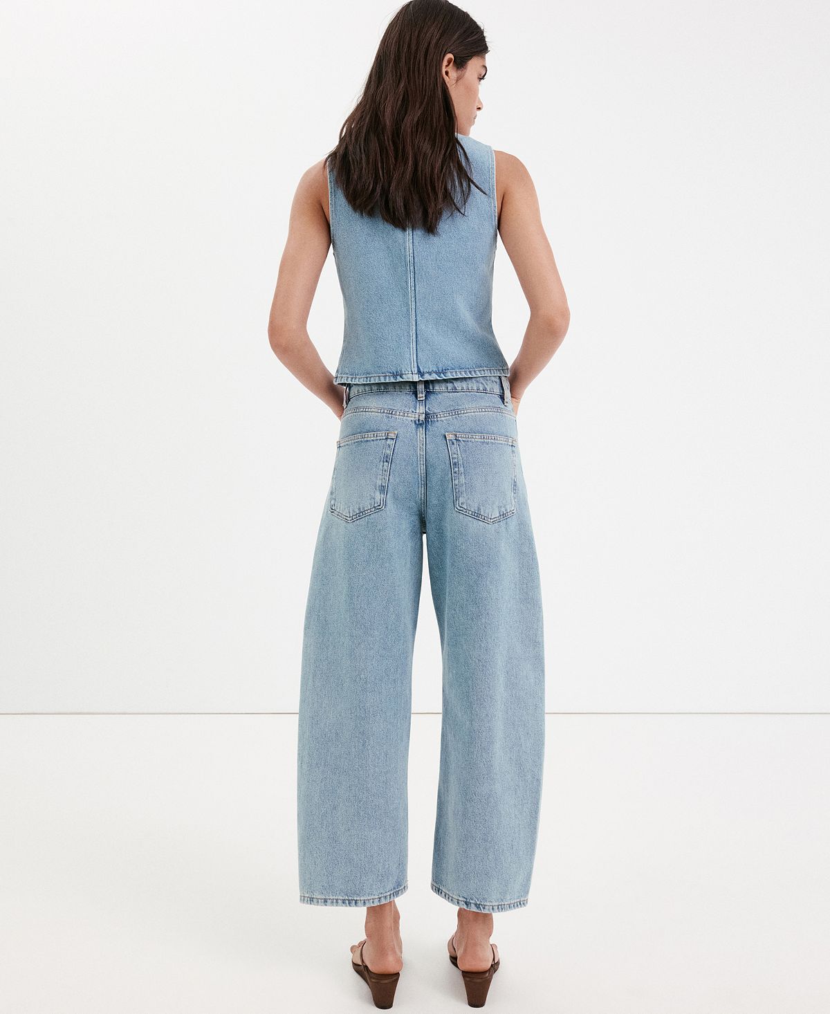 Mango Women's Balloon Crop Jeans view 3 — MAYCSS fashion products