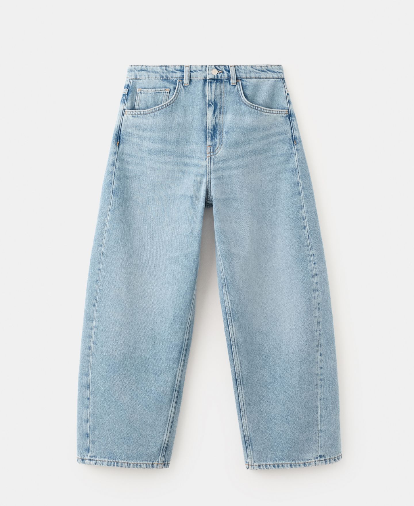 Женские джинсы MANGO Balloon Crop Jeans, цвет: Средний синий — фото 1