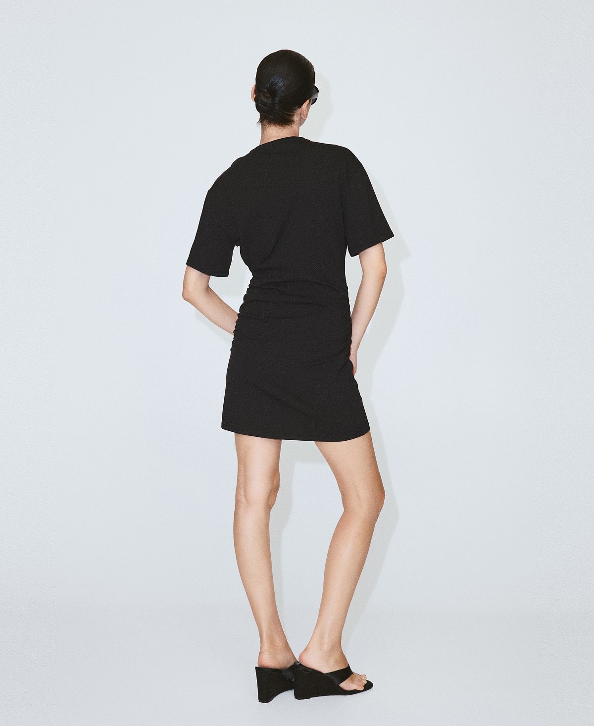 Mango Women's Gathered Sides Cotton Dress view 3 — MAYCSS fashion products