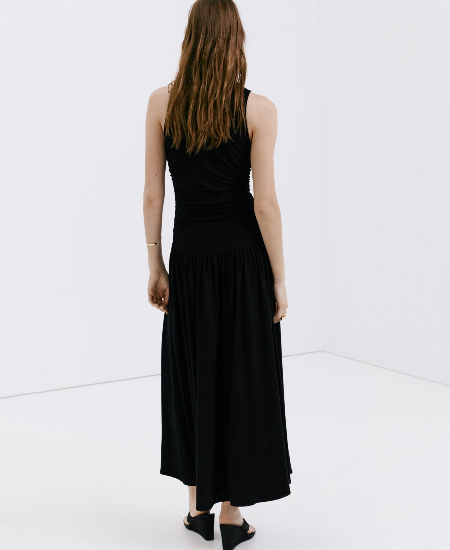 Women's Shirred Long Dress