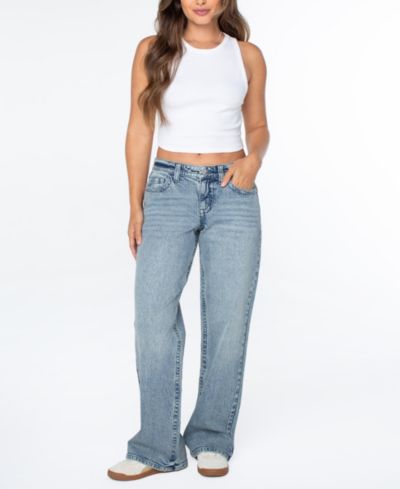 Celebrity Pink Juniors' Low-Rise V-Waist Baggy Straight Leg Jeans